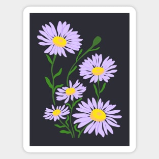 Lilac Asters Flowers Magnet